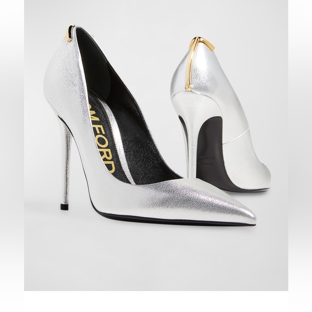 Tom Ford Iconic T Metallic Pumps. Size 6.5. Brand new in box